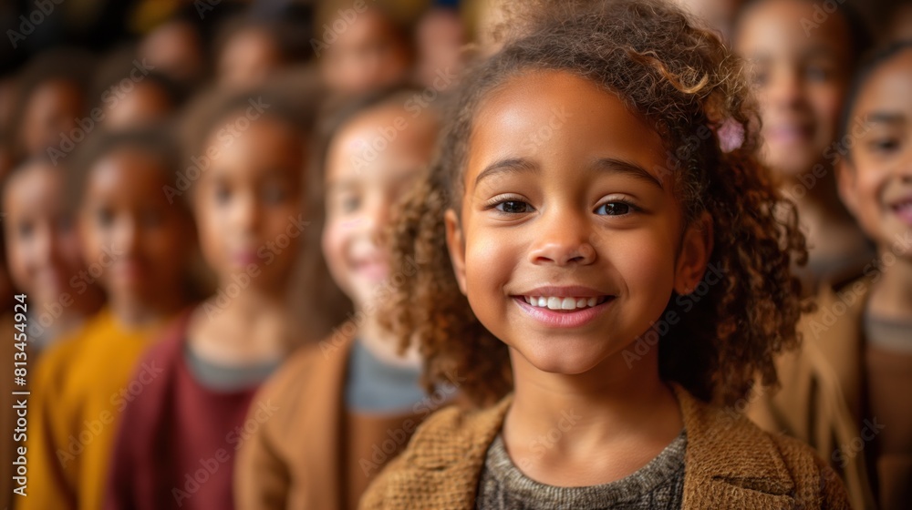 Happy Child Smiling Amongst School Friends Happy Child Smiling Amongst School Friends