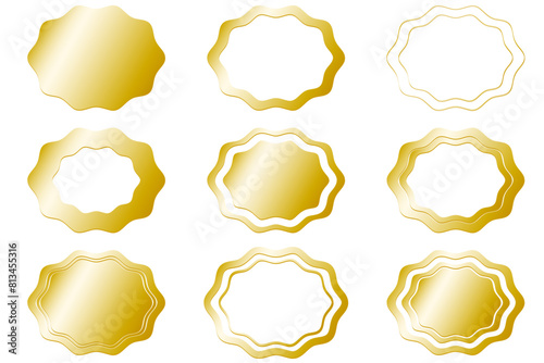 金色の波線のフレームセット