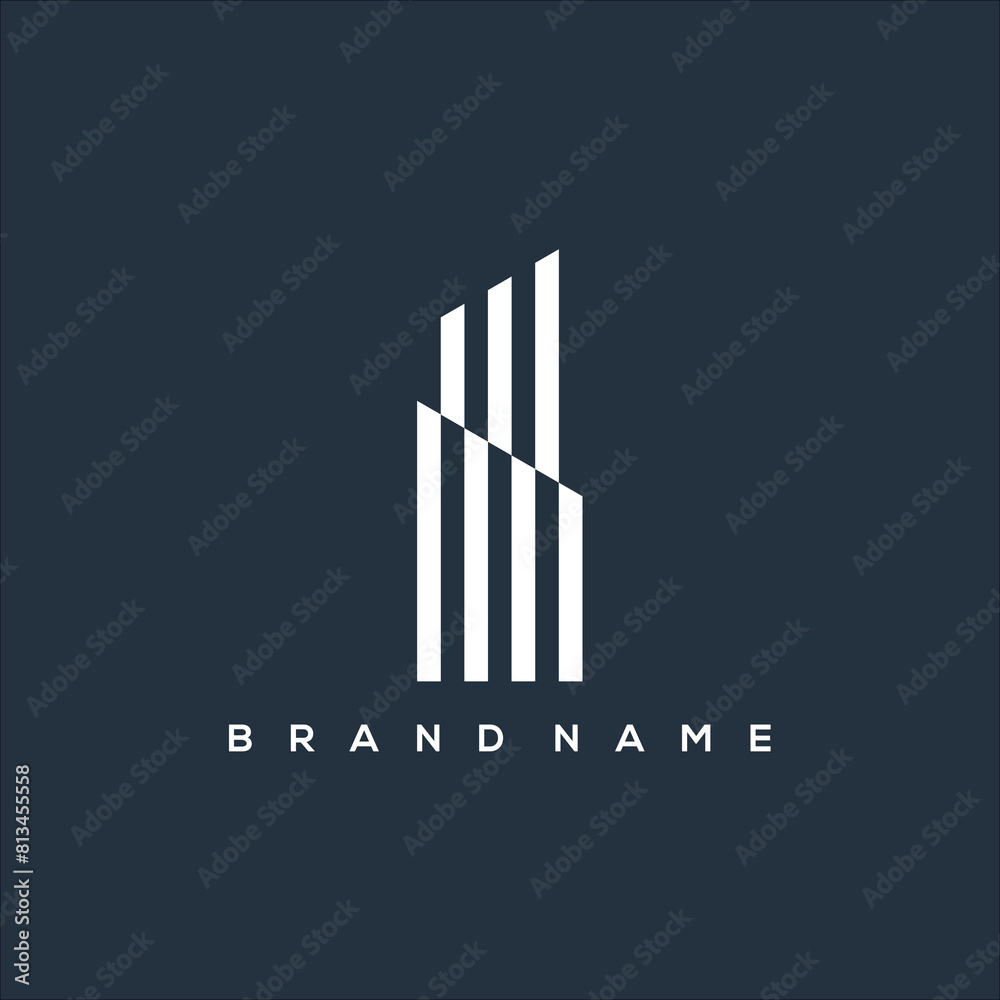 Obraz premium financial growth building logo vector