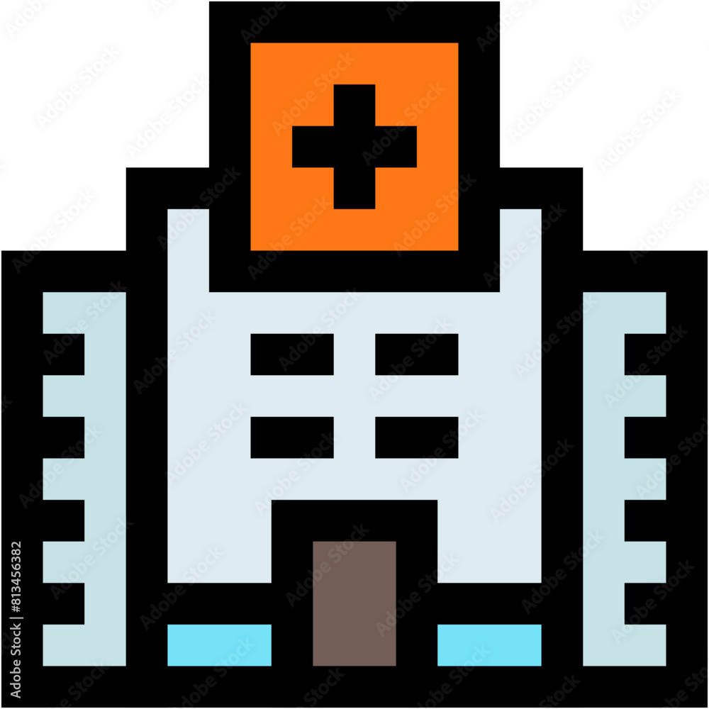 Fototapeta premium Vector Icon hospital, healthcare and medical. hospital building, health clinic, hospitals