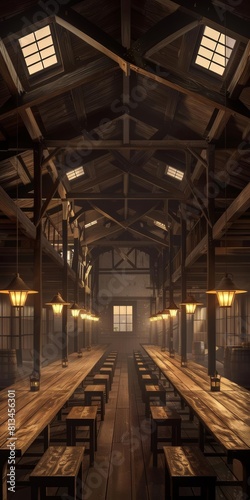 Atmospheric interior of an 1800s workhouse