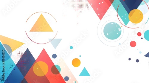 Vibrant Geometric Abstract Background with Overlapping Shapes and Copyspace for Branding Advertising or Web Design Elements