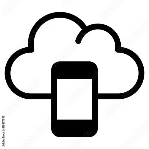 smartphone, cloud, Cloud Service, networking, information technology Icon