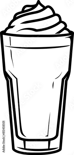 Latte macchiato silhouette icon in black color. Vector template design illustration. © StocknPicture