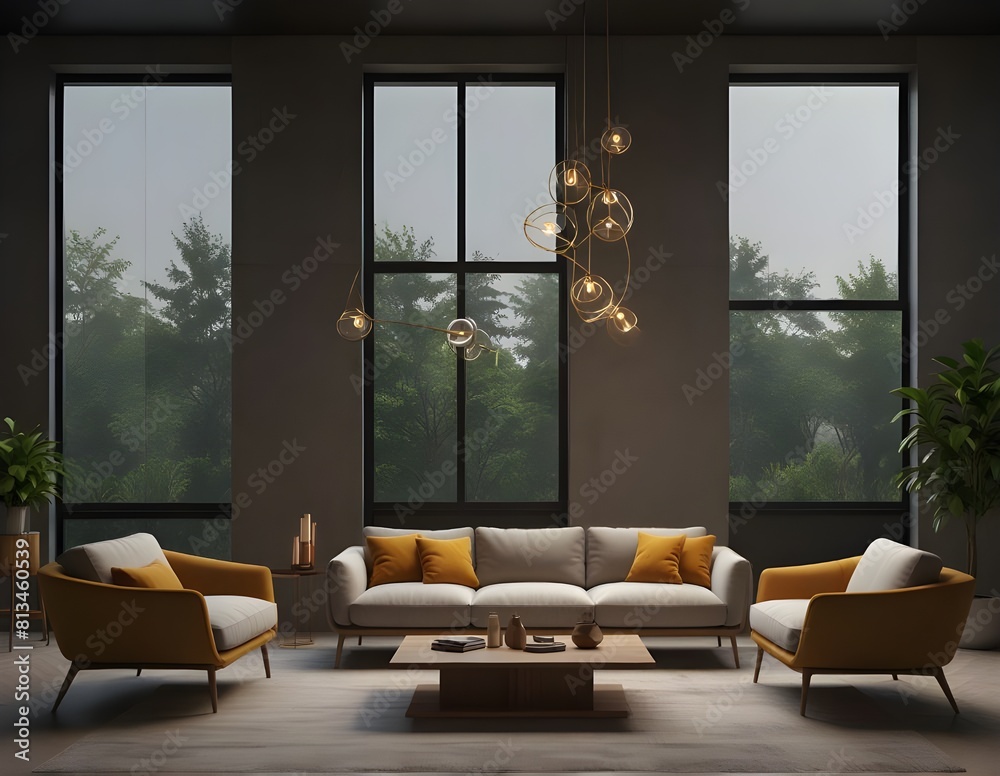 Fototapeta premium Interior design concept furniture for living.