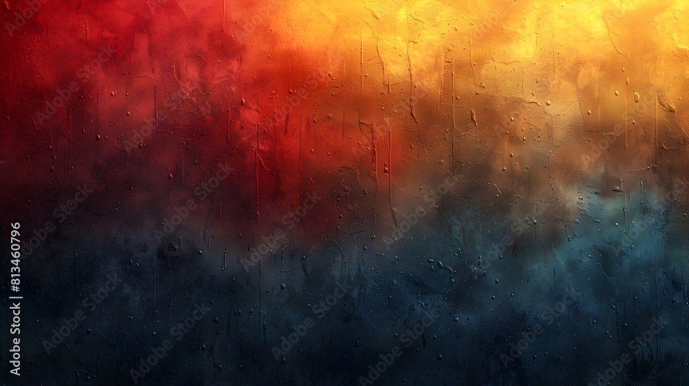 Fiery Grunge Abstraction Dramatic Colorful Digital Textured Backdrop with Vibrant Energetic Brushstrokes and Atmospheric Grungy Elements