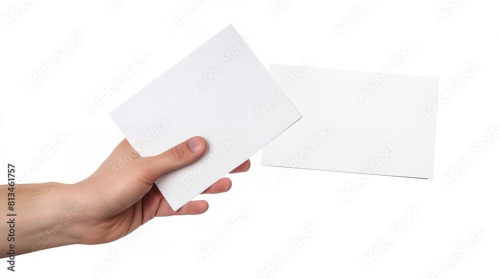 Male Hand Holding Two Blank Sheets of Paper
Male Hand Holding Two Blank Sheets of Paper