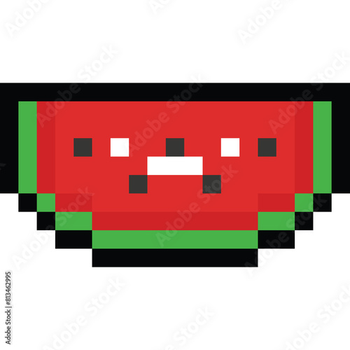 Pixel art cartoon watermelon icon