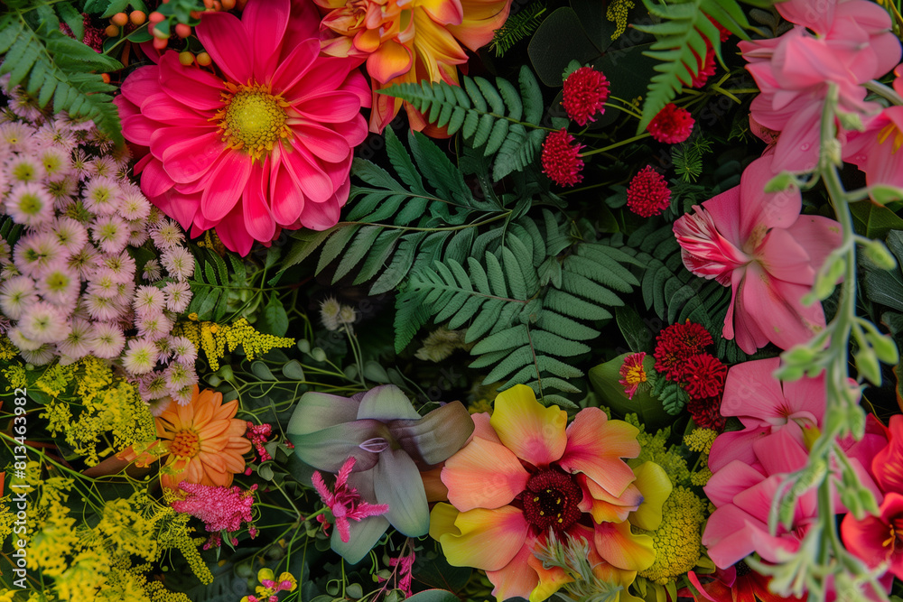 Lush Garden Flowers in Full Bloom: A Summer’s Delight Lush Garden Flowers in Full Bloom: A Summer’s Delight
