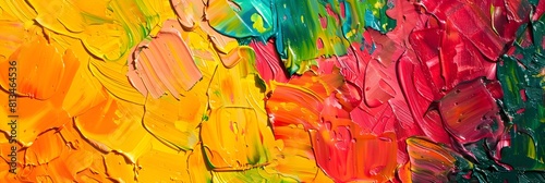 Vibrant Burst of Colors and Textures in a Captivating Abstract Oil Painting on Canvas