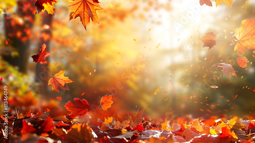 Colorful Autumn Background  generative ai