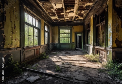 eerie urban abandoned buildings captured, images, spooky, atmosphere, haunting, architecture, creepy, corridors, empty, rooms, decayed, ruins, mysterious,