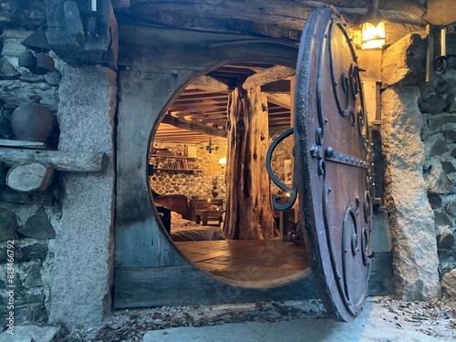 Entrée d'une maison de hobbit