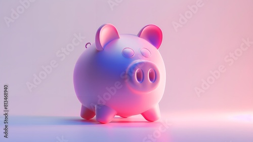 Pink Piggy Bank Cut Out in 8K Resolution: Realistic Lighting

