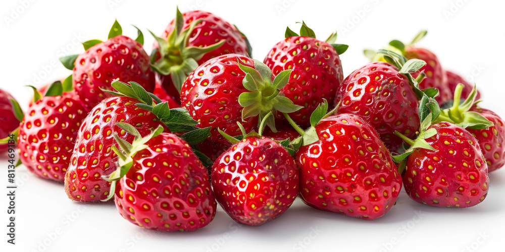 Fresh Red Strawberries on a White Background Fresh Red Strawberries on a White Background