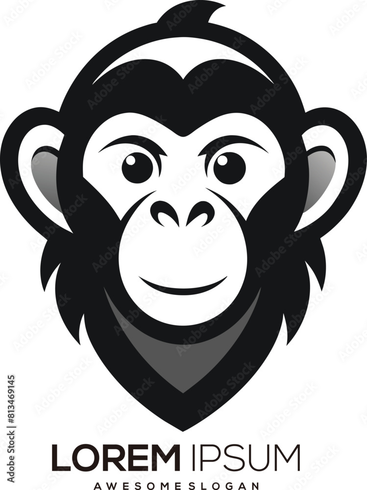 a minimalist Monkey logo vector art illustration with a Monkey icon logo a minimalist Monkey logo vector art illustration with a Monkey icon logo