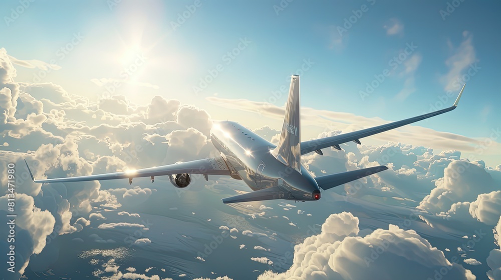 Majestic Airplane Soaring High in the Sky Majestic Airplane Soaring High in the Sky