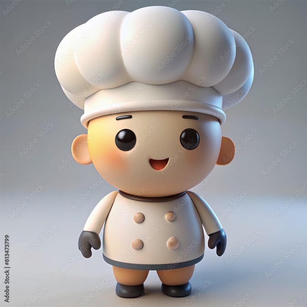3D Render of a Friendly Chibi Chef Character, on isolated white background, Generative AI 3D Render of a Friendly Chibi Chef Character, on isolated white background, Generative AI
