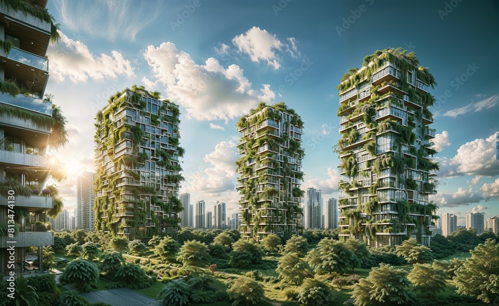 Fototapeta premium Green ecological cities, city of the future.