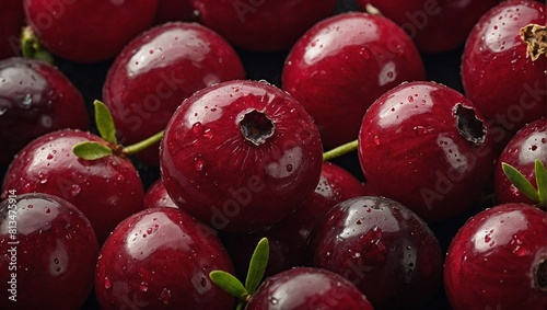 A fresh cranberry up close