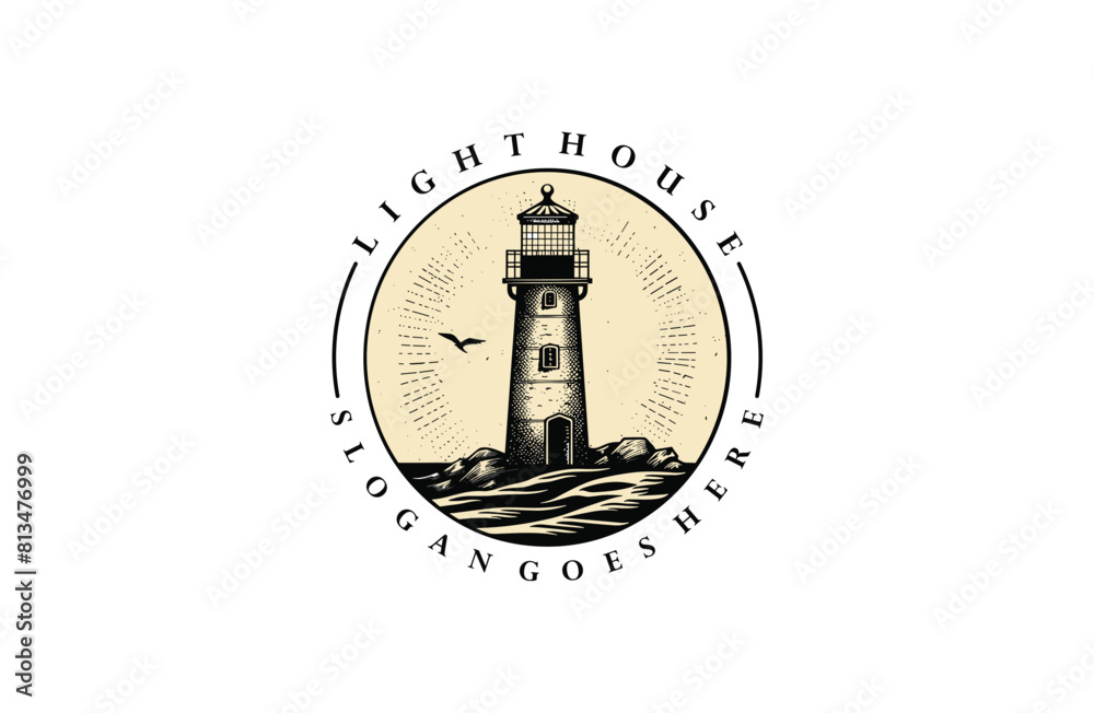 Light house logo style icon design template flat vector Light house logo style icon design template flat vector