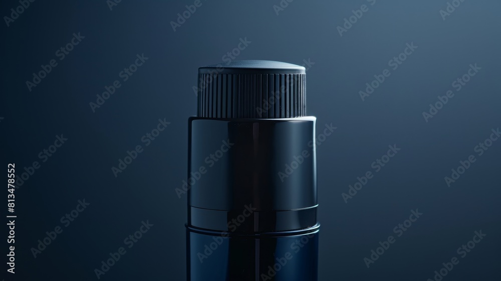 Advertising-focused close-up of a sleek deodorant bottle, isolated background for maximum clarity and focus, studio lighting Advertising-focused close-up of a sleek deodorant bottle, isolated background for maximum clarity and focus, studio lighting