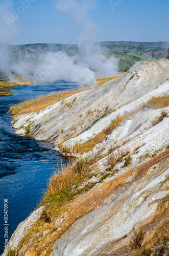 Upper Geyser Basin and Morning Glory Pool at Yellowstone National Park