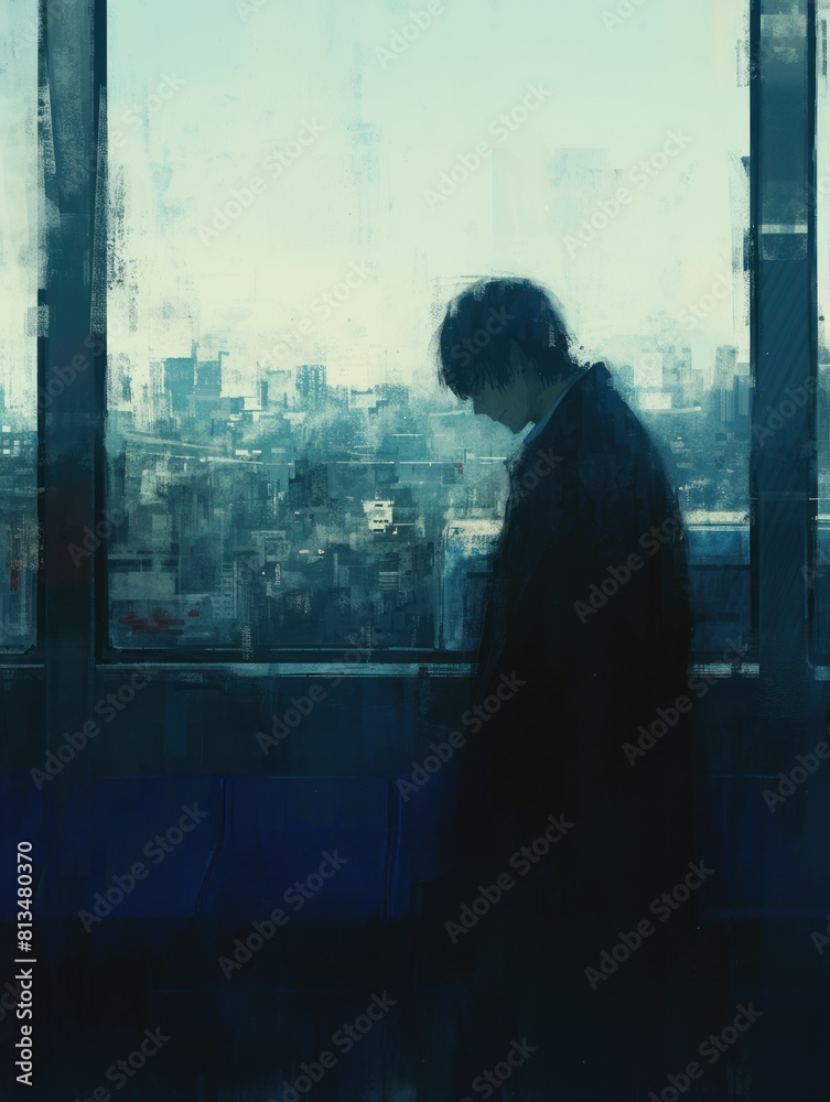Fototapeta premium loneliness. man in the city