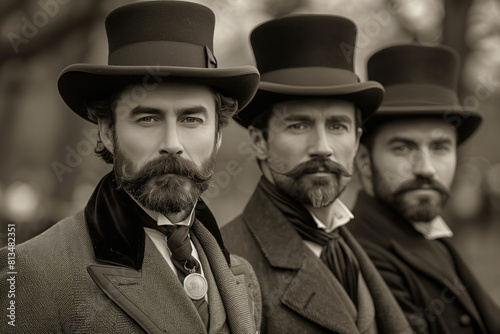 Old Photo of Victorian Gentlemen  Generative AI