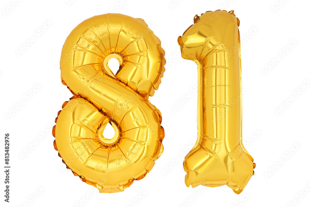 Gold numbers '81' isolated on white background.png Gold numbers '81' isolated on white background.png