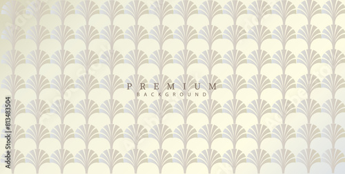 White geometric background. Pearl gradient with seamless floral decoration: minimal flowers.