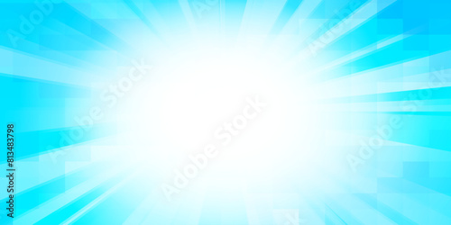 青い集中線の背景　アブストラクト背景イラスト
