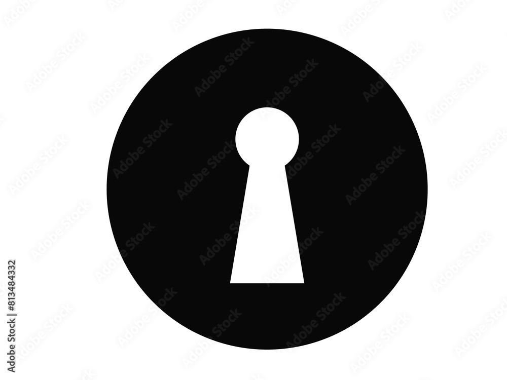 Black key hole icon design. Keyhole icon in modern flat style design. Vector illustration. Black key hole icon design. Keyhole icon in modern flat style design. Vector illustration.