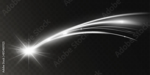 Light white wave shine effect,vector glow line sparkle shine. Silver wavy effects.	


