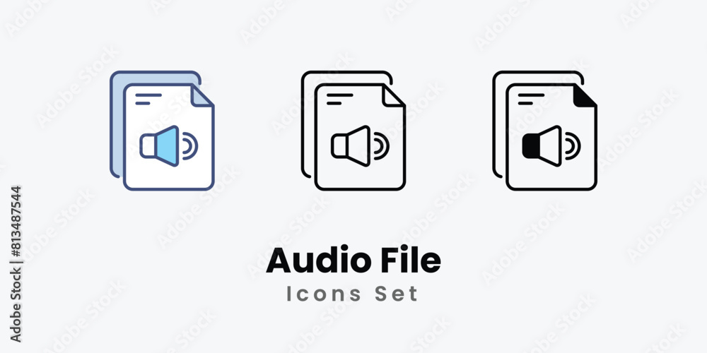 Audio File Icons thin line and glyph vector icon stock illustration Audio File Icons thin line and glyph vector icon stock illustration