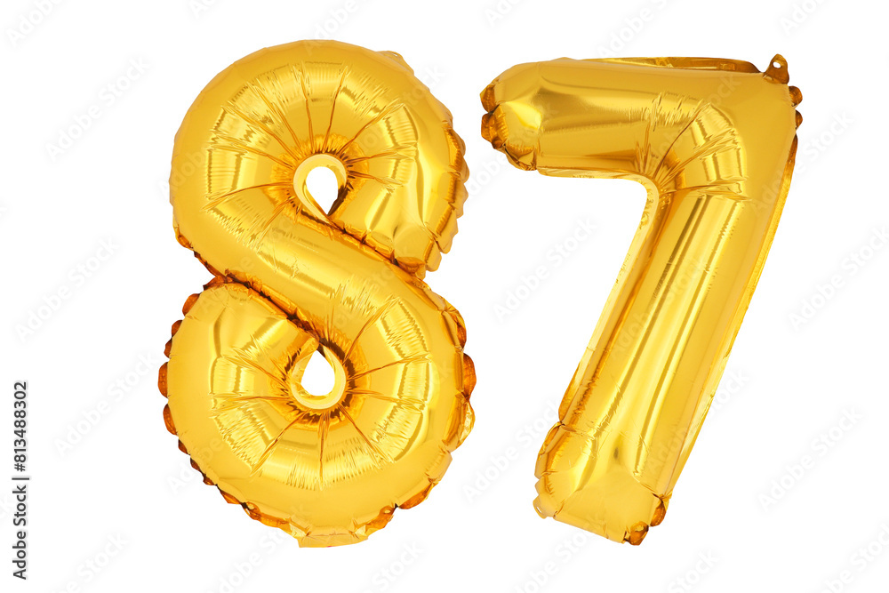 Gold numbers '87' isolated on white background.png Gold numbers '87' isolated on white background.png
