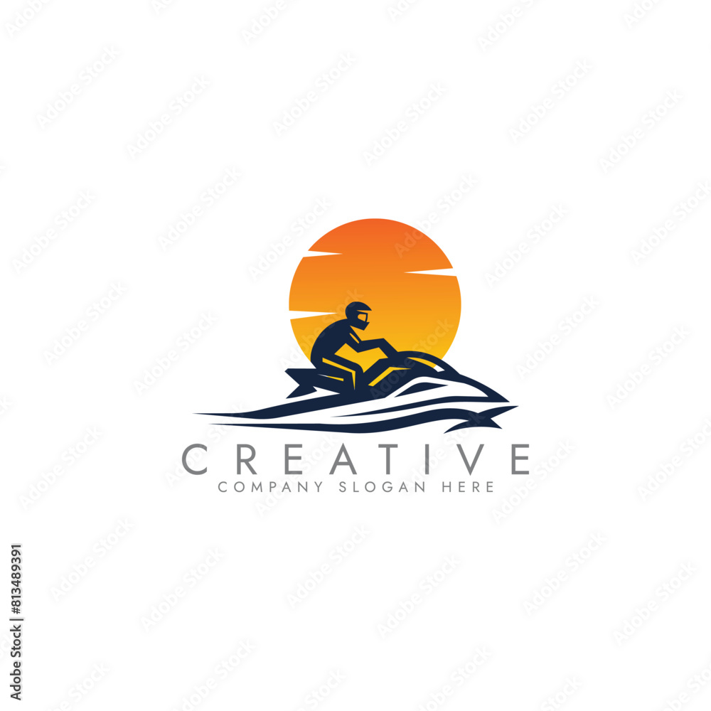 Jets ski Water sport vector illustration logo design Jets ski Water sport vector illustration logo design
