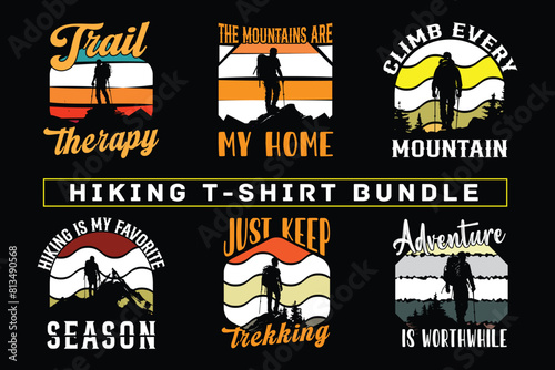 Hiking t shirt design for print on demand, adventure mountain outdoor hiking custom t-shirt design bundle, Adventure is Calling Hiking