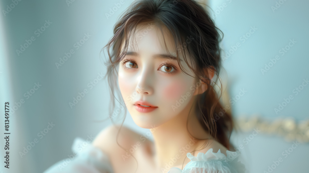 Fototapeta premium かわいい美女モデル ビューティー ポートレート