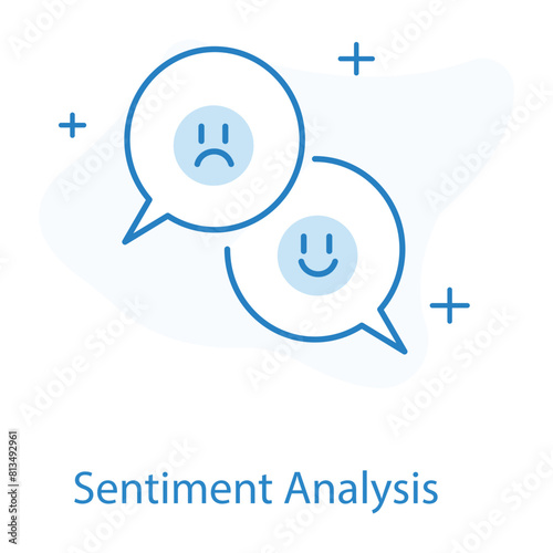 Sentiment Analysis Flat Color Icon. Vector Icon Design