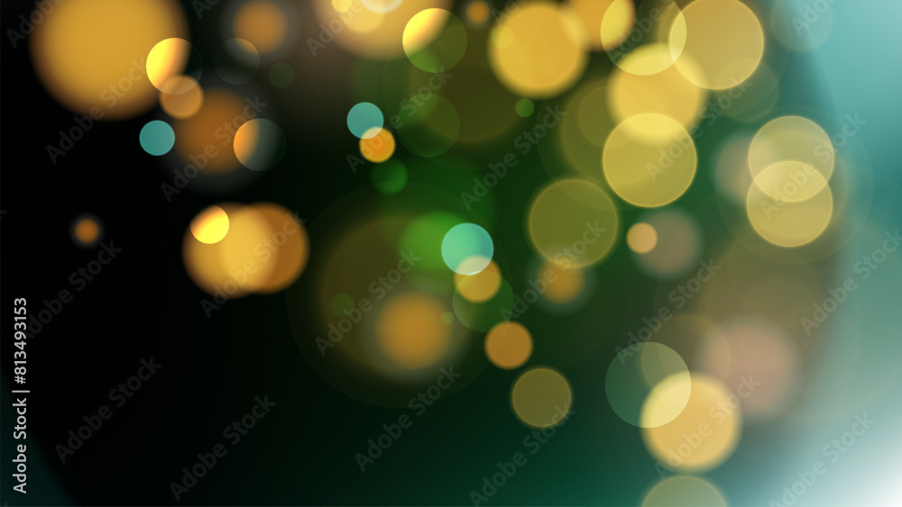 Fototapeta premium Bokeh lights. Abstract blurred background. Vibrant blur light effect. City night. Vector illustration.