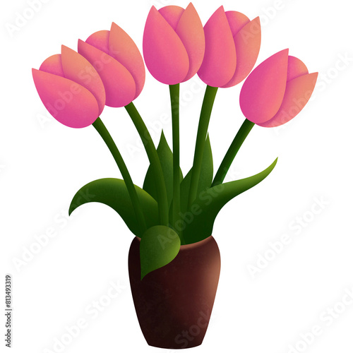 bouquet of tulips in vase
