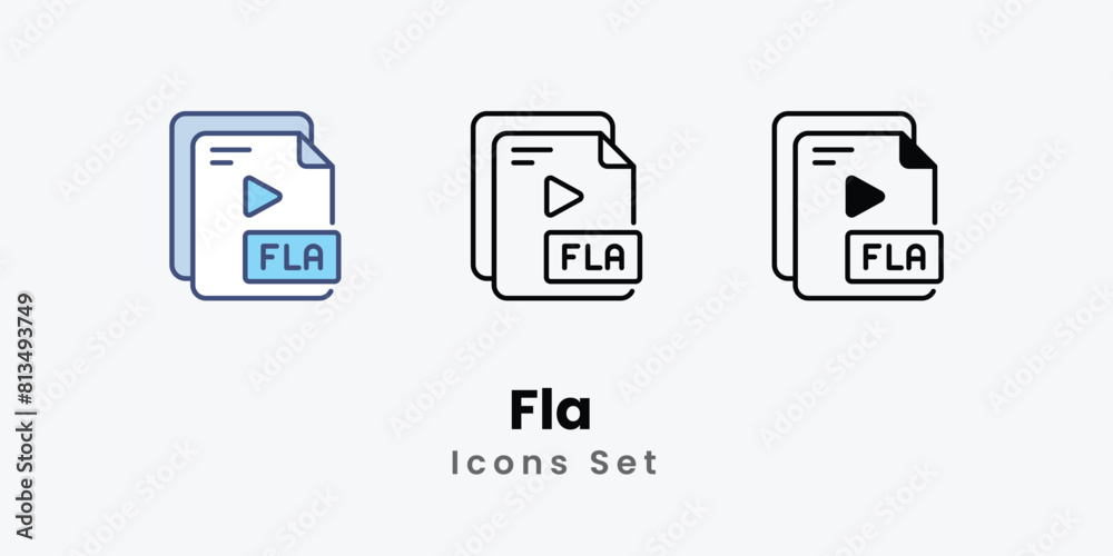 Fla Icons thin line and glyph vector icon stock illustration Fla Icons thin line and glyph vector icon stock illustration