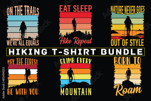 Hiking t shirt design for print on demand, adventure mountain outdoor hiking custom t-shirt design bundle, Adventure is Calling Hiking