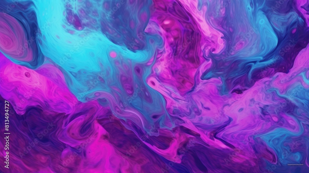 Fluid art texture with vibrant swirls of pink and blue. Abstract background for design elements, and creative visuals.Color with purple, blue and pink mixing together and separated in to layer. AIG35.