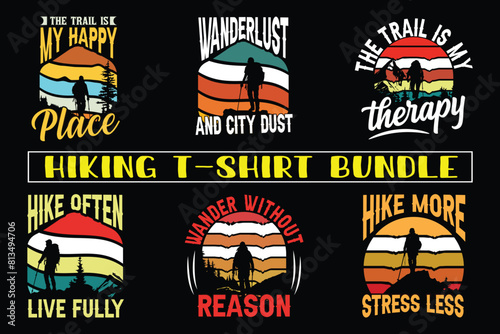 Hiking t shirt design for print on demand, adventure mountain outdoor hiking custom t-shirt design bundle, Adventure is Calling Hiking