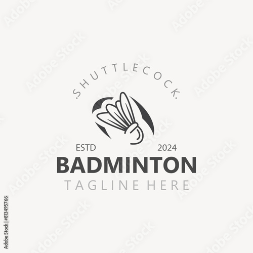 Badminton Shuttlecock logo icon design for Sport logo and Badminton Championship club  competititon isolated background