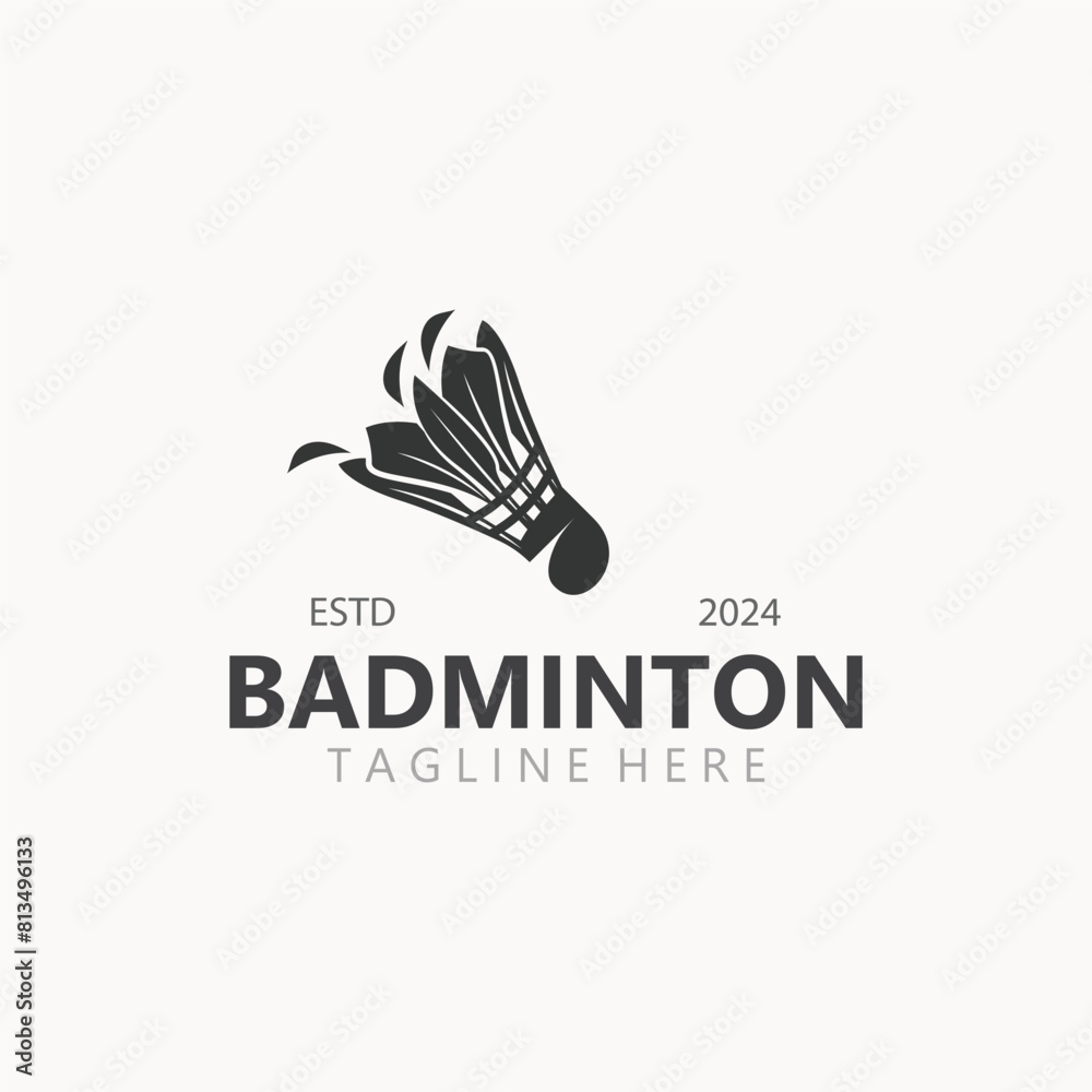 Badminton Shuttlecock logo icon design for Sport logo and Badminton Championship club, competititon isolated background