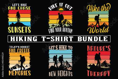 Hiking t shirt design for print on demand, adventure mountain outdoor hiking custom t-shirt design bundle, Adventure is Calling Hiking