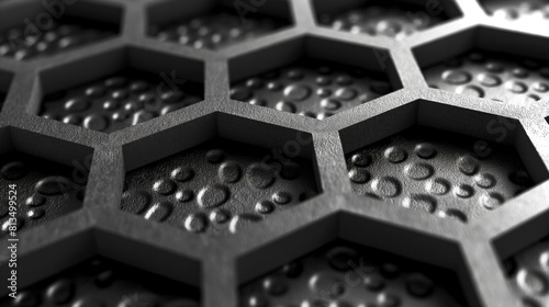 Geometric black structure offering a unique macro perspective for detailed backgrounds.